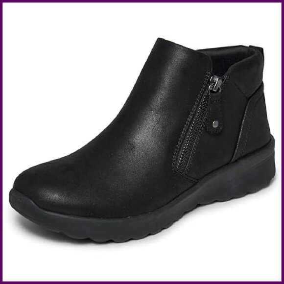 Microleather Ankle Booties with Memory Foam Insole, Side Zip Casual Shoes - Picture 2 of 7